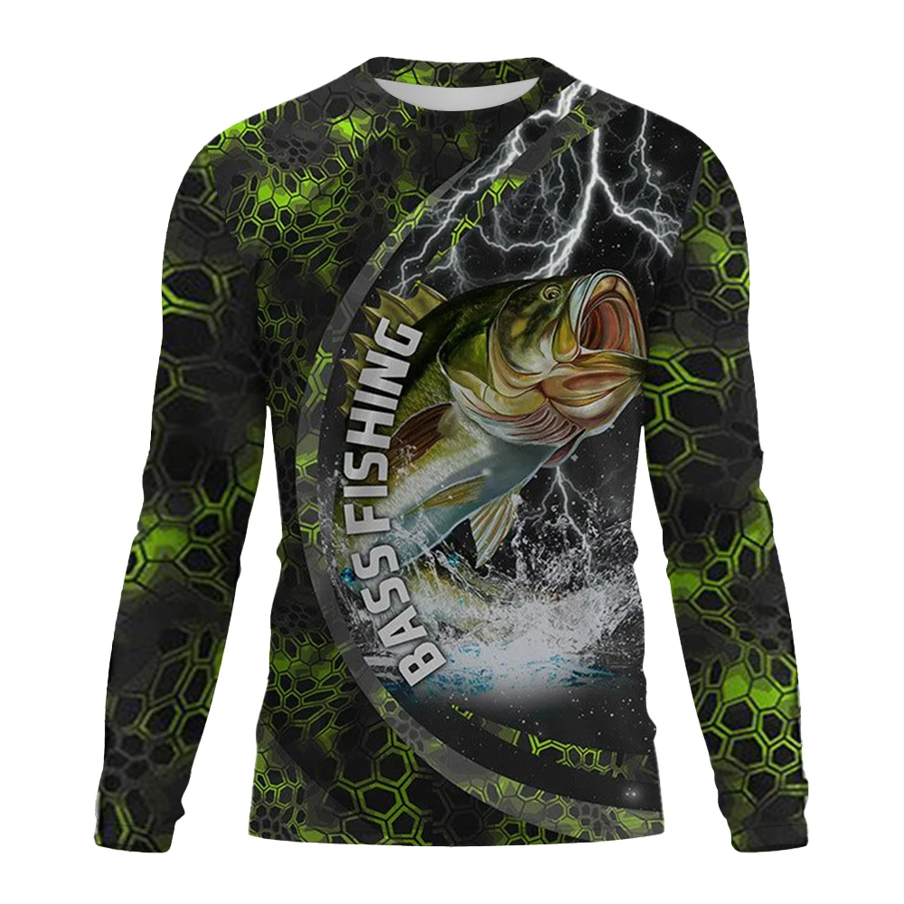 Fishing Shirt Uv Protection - 男性用、長袖、UVカット、速乾性、迷彩柄、アウトドア、ルアー釣り、釣り人向け、スポーツウェア、トップス。