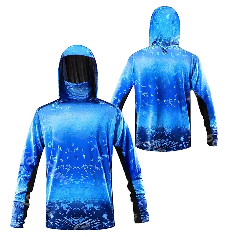 Fishing Shirt Uv Protection - メンズ用 3Dプリント フード付き フィッシングシャツ ポリエステル製 長袖