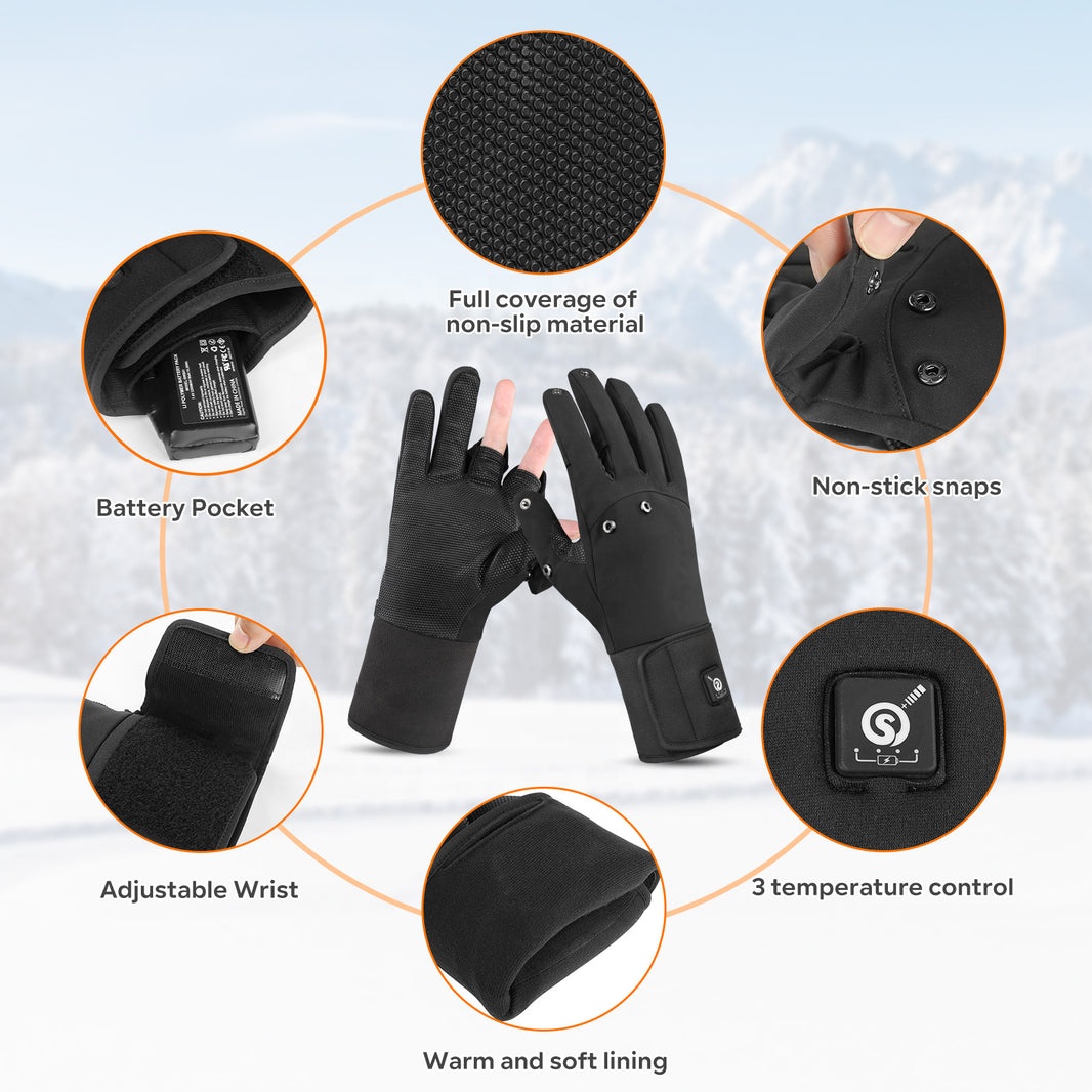 指先を覆うタイプのスマートグローブ。男女兼用。多層構造で防水 - Fishing Gloves のレビューと価格