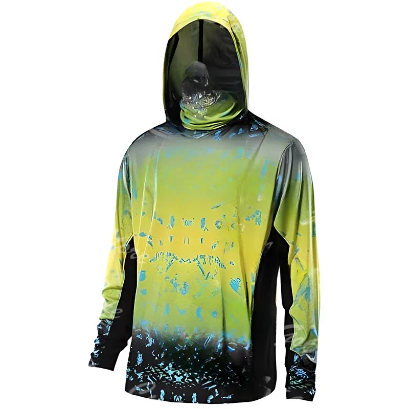メンズ用 3Dプリント フード付き フィッシングシャツ ポリ - Fishing Shirt Uv Protection のレビューと価格