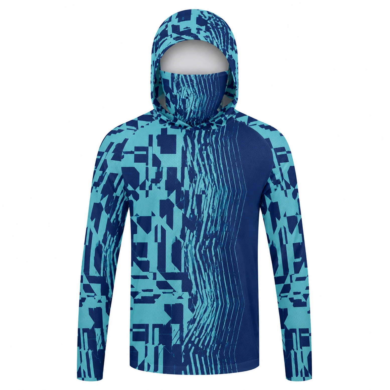 メンズ用、フード付き、長袖、UVカット、速乾性、通気性に優れ - Fishing Mask Sun Protection のレビューと価格