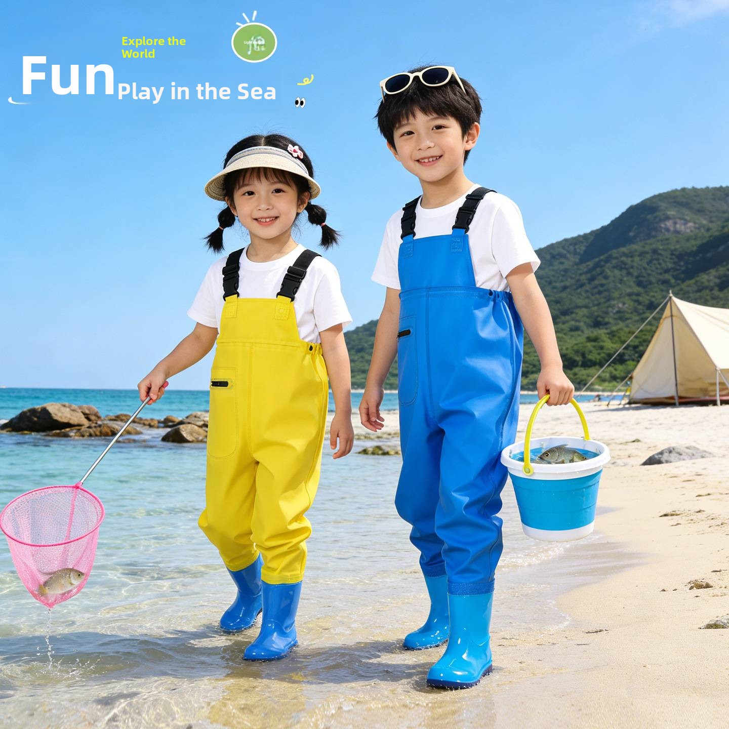 子供用オーバーオール防水ウェーディングパンツ海釣りスーツ幼稚 - Fishing Pants Waterproof のレビューと価格