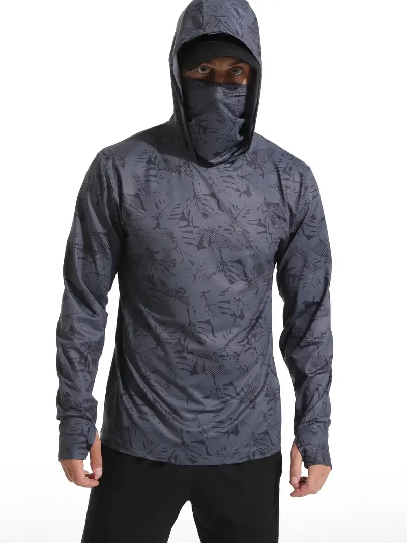 釣り用シャツ、フード付き、メンズ、釣りウェア、アウトドア、夏 - Fishing Mask Sun Protection のレビューと価格